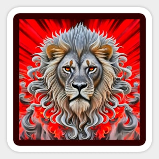 A Lion head illustration Sticker